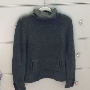 Magaschoni herringbone green wool sweater